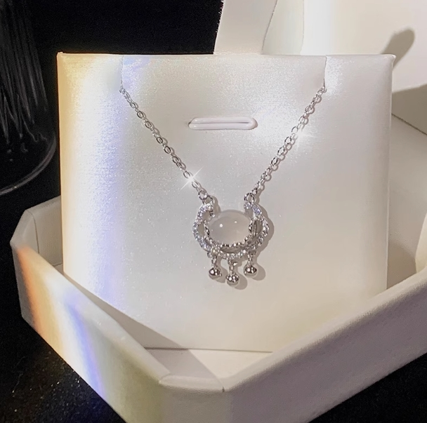 "纯银平安锁 项链"