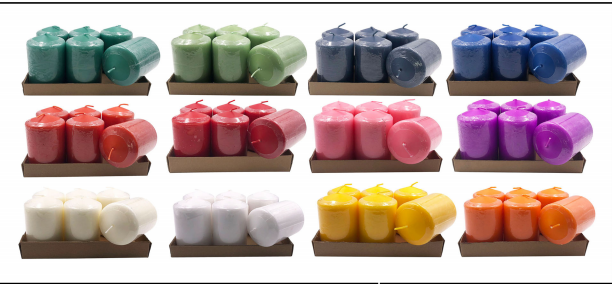 工业蜡烛圆柱彩色